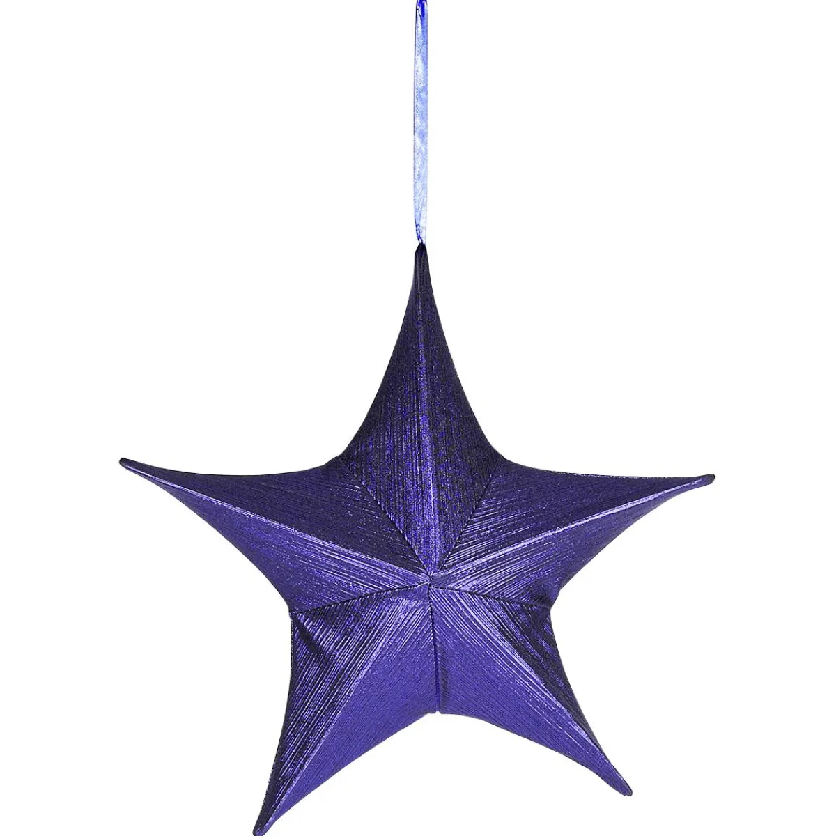 Estrella De Navidad>DecoWoerner Estrella Plegable De Tela Decorativa, Metalizado, Con Cremallera azul