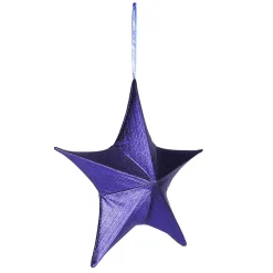 Estrella De Navidad>DecoWoerner Estrella Plegable De Tela Decorativa, Metalizado, Con Cremallera azul
