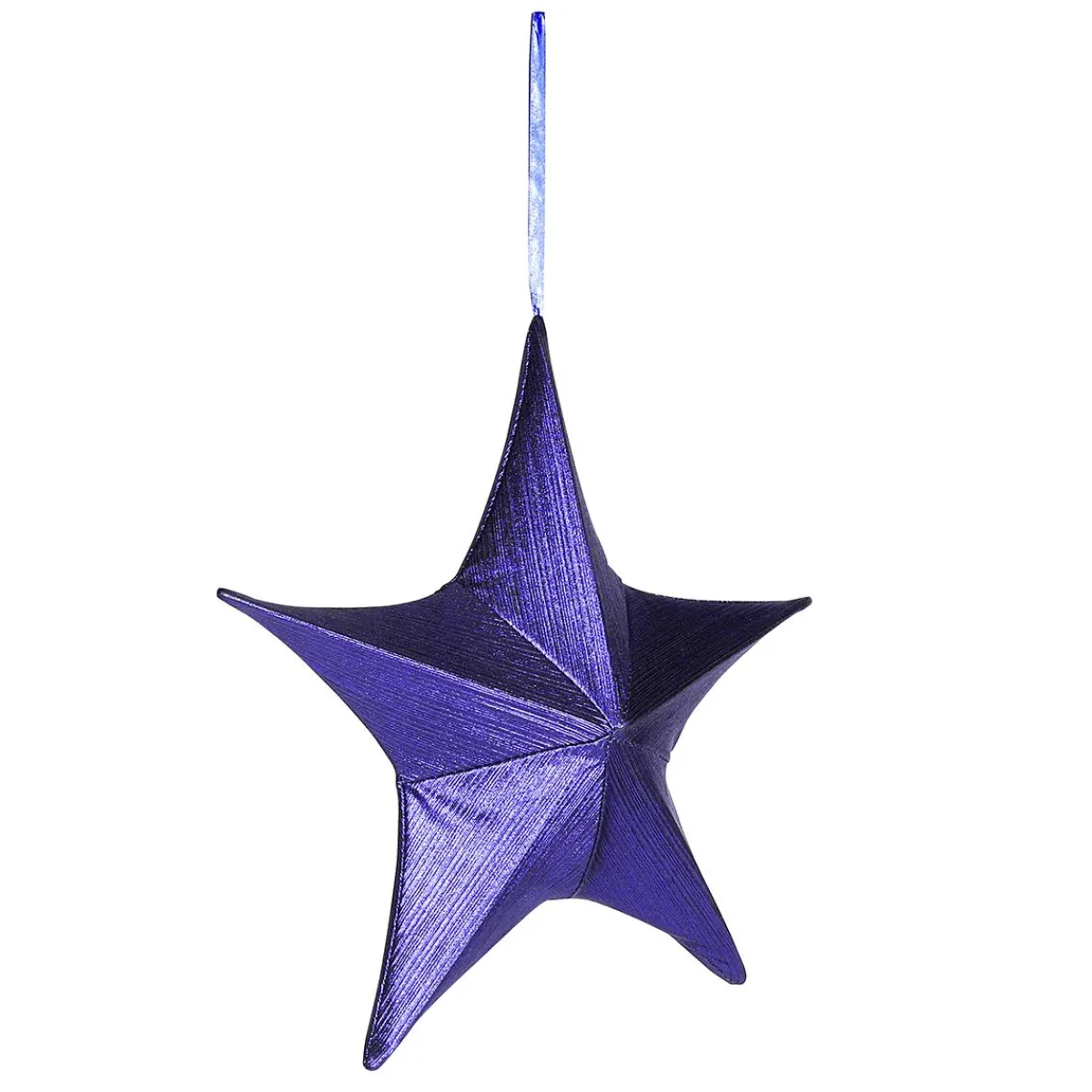 Estrella De Navidad>DecoWoerner Estrella Plegable De Tela Decorativa, Metalizado, Con Cremallera azul