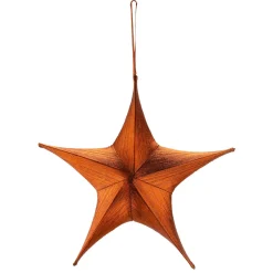 Decoración Temática|Decoración Navideña Xxl>DecoWoerner Estrella Plegable De Tela Decorativa, Cobre Metalizado, Con Cremallera naranja