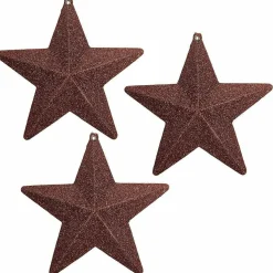 Estrella De Navidad>DecoWoerner Estrellas Brillantes Decorativas Nougat, Ø 17 Cm, 3 Piezas marrón