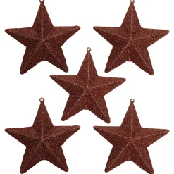 Estrella De Navidad>DecoWoerner Estrellas Brillantes Decorativas Nougat, Ø 10 Cm, 5 Piezas marrón