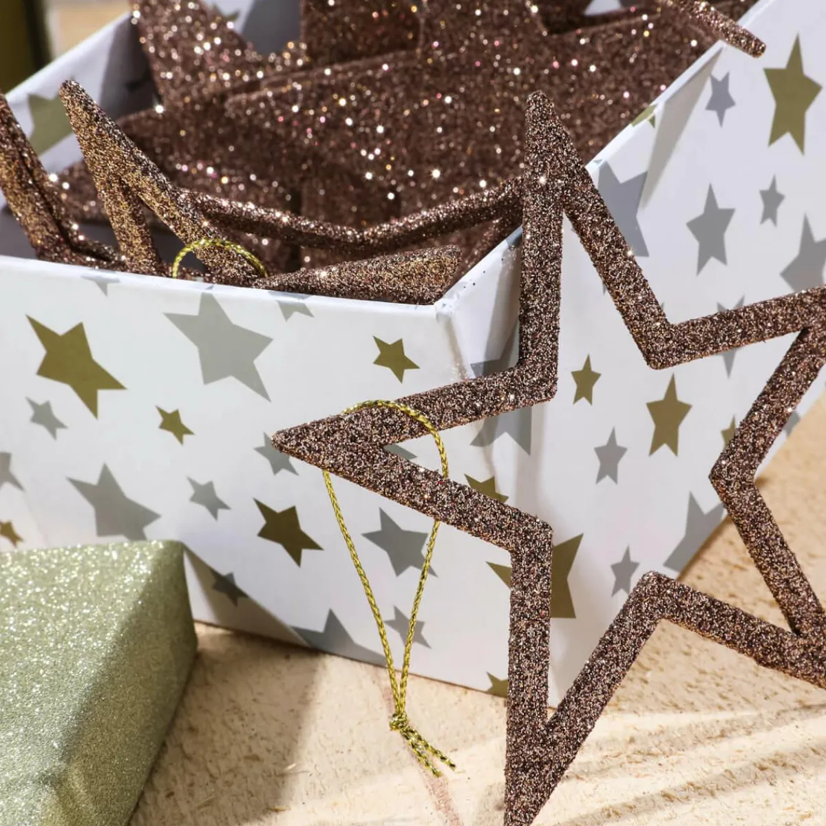 Estrella De Navidad>DecoWoerner Estrellas Brillantes Decorativas Nougat, Ø 10 Cm, 10 Piezas marrón