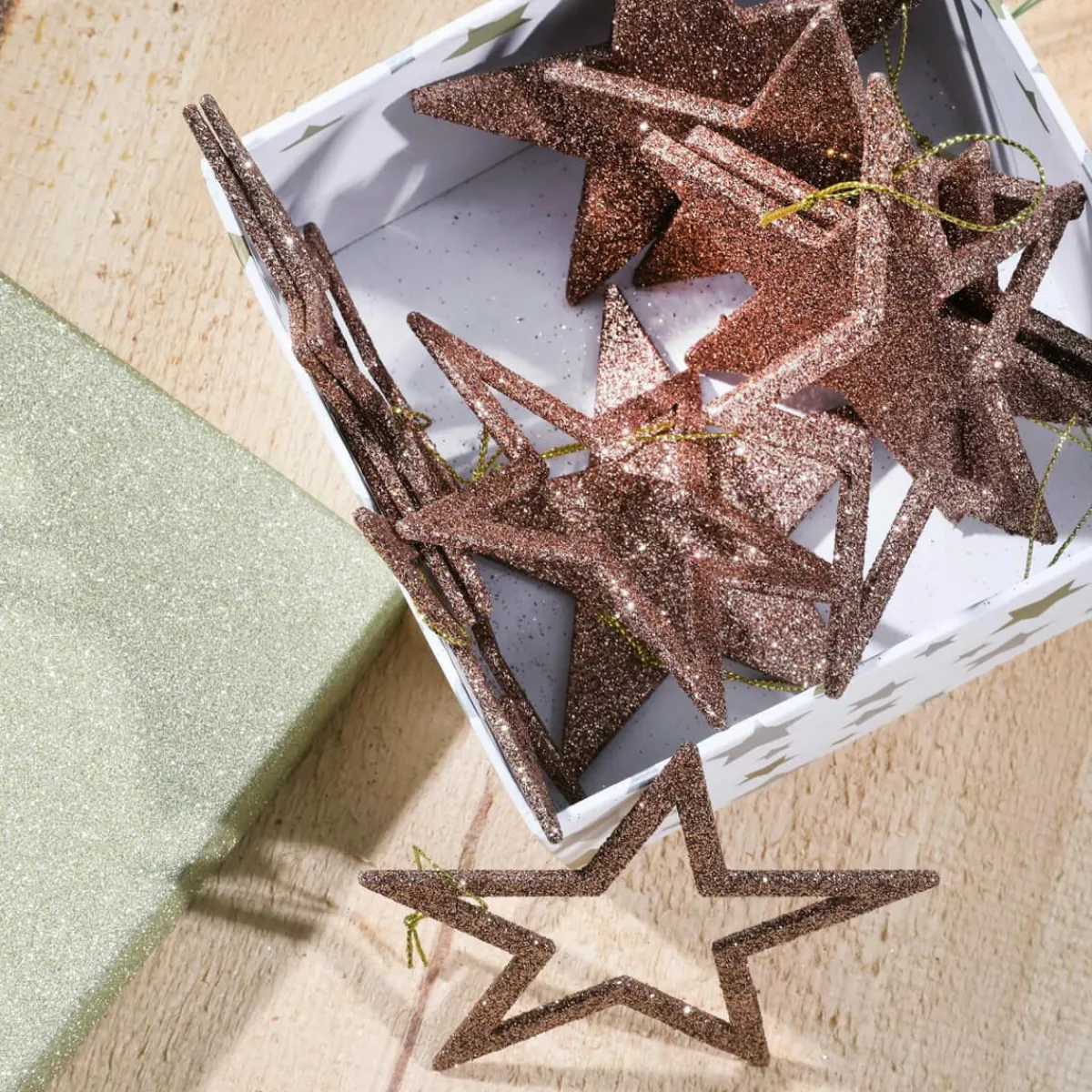 Estrella De Navidad>DecoWoerner Estrellas Brillantes Decorativas Nougat, Ø 10 Cm, 10 Piezas marrón