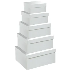 Cajas De Regalo>DecoWoerner Estuche Regalo Con Tapa Metalizado 5pcs. blanco