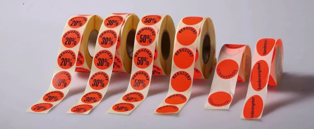 Etiquetaje|Material De Rebajas>DecoWoerner Etiquetas Promocionales 20%, 1000 Piezas rojo