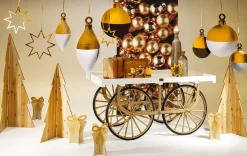 Decoración Navideña Xxl>DecoWoerner Expositor De Bolas De Navidad En Forma De Gota 37 X 81 Cm Oro blanco