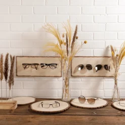 Expositores Para Tiendas|Decoración Temática>DecoWoerner Expositor De Discos De Madera Deco Impreso 23 Cm Ø Juego De 2 marrón