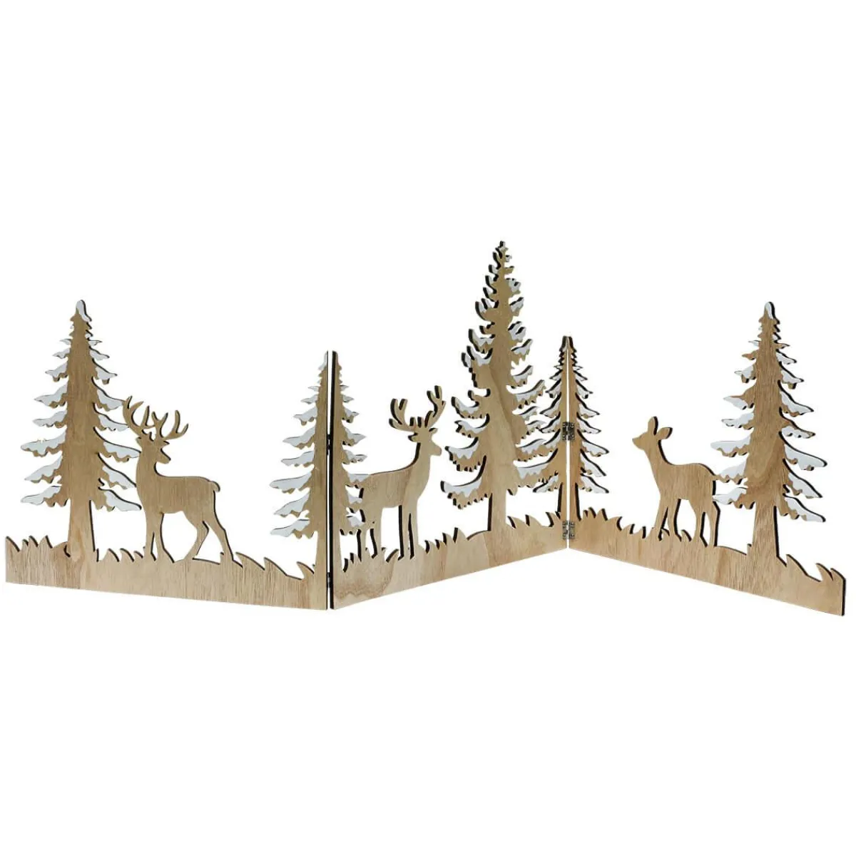 Decoración Natural|Figuras De Navidad>DecoWoerner Expositor De Madera De Pie "La Magia Del Bosque" 90 Cm Madera natural