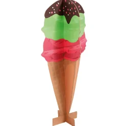 Decoración De Verano>DecoWoerner Expositor Decorativo Helado De Gofre, Altura 90 Cm multicolor