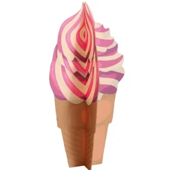 Decoración De Verano>DecoWoerner Expositor Decorativo Helado Suave, Altura 75 Cm rosa