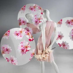 Decoración Temática|Decoración De Primavera>DecoWoerner Expositor Espejo Flores Del Cerezo Ø 80 Cm rosa