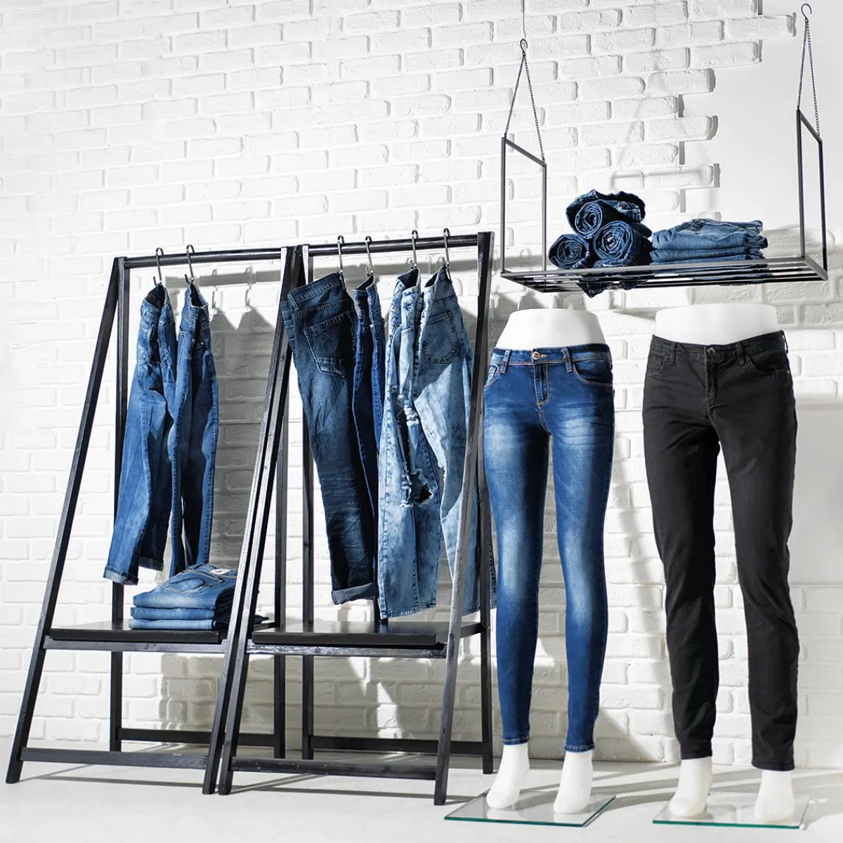 Maniquíes>DecoWoerner Expositores De Pantalones Para Hombre Color Altura 120 Cm blanco