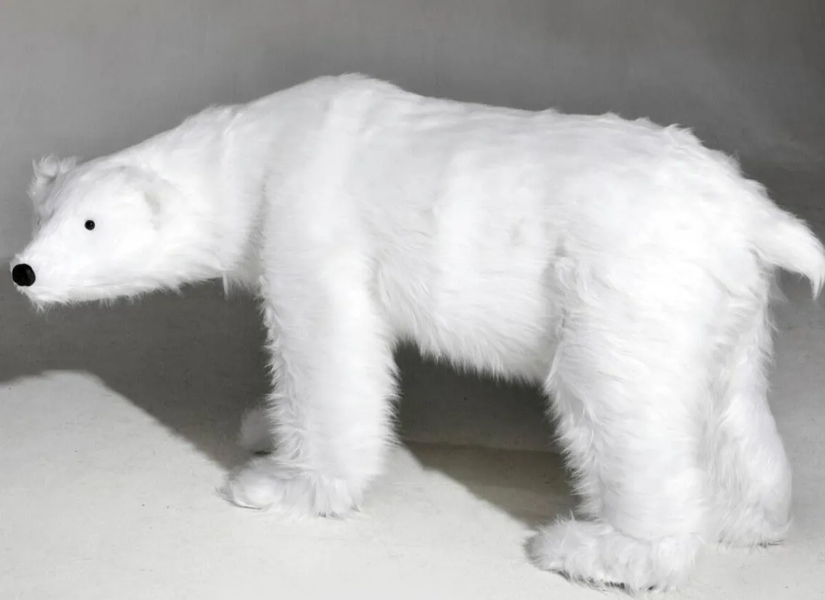 Decoración De Animales|Decoración De Invierno>DecoWoerner Figura Animal De Tamaño Natural Oso Polar, Altura: 90cm blanco