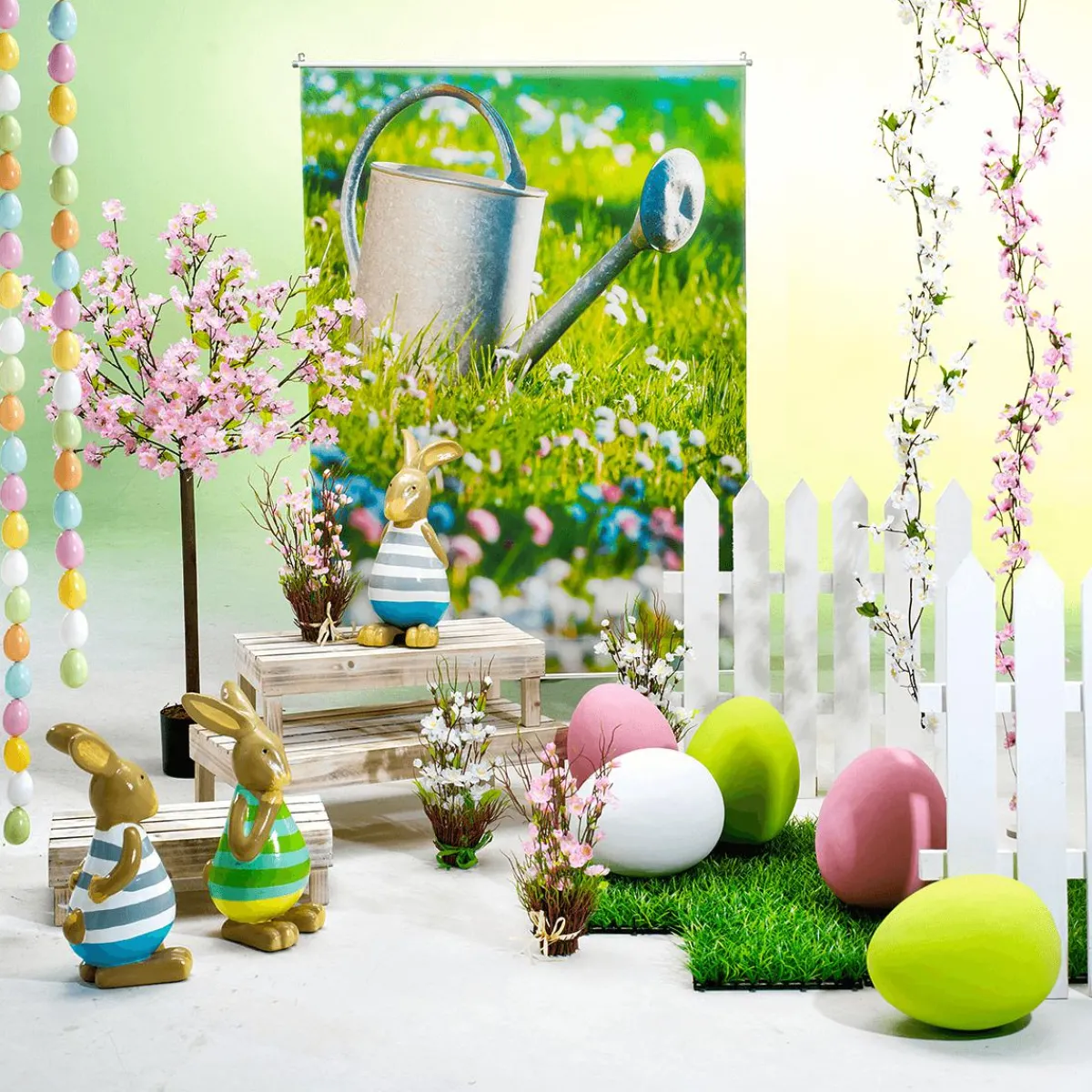 Decoración De Animales|Decoración De Pascua>DecoWoerner Figura Decorativa Conejo De Pascua , 39 Cm verde