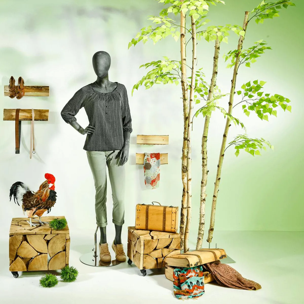 Decoración De Animales>DecoWoerner Figura Decorativa De Gallo 50 Cm marrón