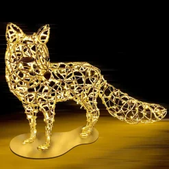 Luz Decorativa>DecoWoerner Figura Zorro XXL Con Luz LED Para Exterior, 145 Cm plata