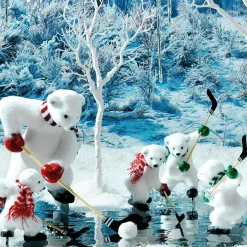 Decoración De Invierno>DecoWoerner Figuras Decorativas Osos Polares De Hockey, Altura 30 Cm blanco