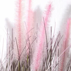 Hierba Decorativa>DecoWoerner Fina Hierba Decorativa De Cerdas De Pluma En Plateado En Una Noble Maceta De Zinc 57 Cm rosa