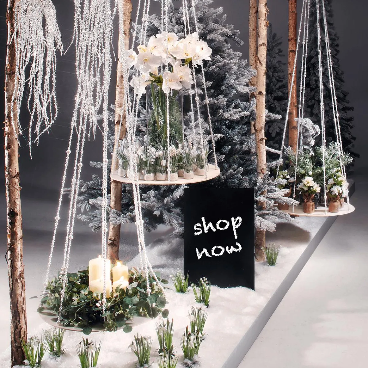 Decoración De Primavera|Flores Artificiales>DecoWoerner Flor Artificial Campanilla De Invierno En Maceta, 20 Cm De Altura blanco