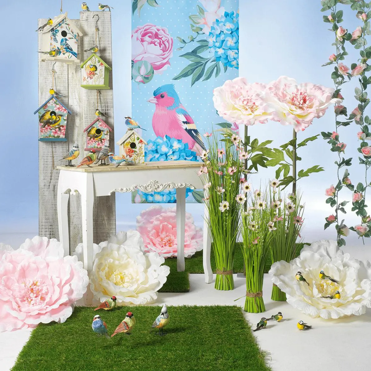 Decoración De Primavera|Cabezas De Flores Artificiales>DecoWoerner Flor De Peonía XL 65 Cm Ø, Blanca blanco