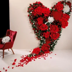 Decoración Temática|Cabezas De Flores Artificiales>DecoWoerner Flor Del Rosal XL Artificial, Ø 40 Cm, Color rojo