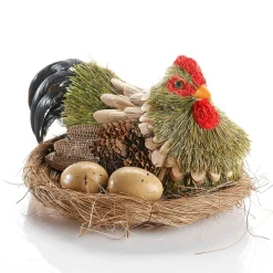 Decoración De Animales|Decoración De Pascua>DecoWoerner Gallina Deco Sobre Nido 23 Cm Ø, 16 Cm De Altura verde