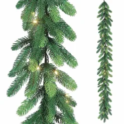 Guirnaldas Y Vides>DecoWoerner Guirnalda De Abeto PE Artificial Con LED, Longitud 270 Cm verde
