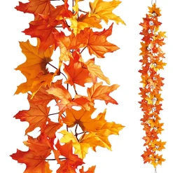Decoración De Otoño|Guirnaldas Y Vides>DecoWoerner Guirnalda De Arce 180 Cm naranja