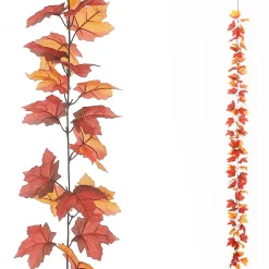 Decoración De Otoño|Guirnaldas Y Vides>DecoWoerner Guirnalda De Arce Artificial - Marrón 180 Cm naranja