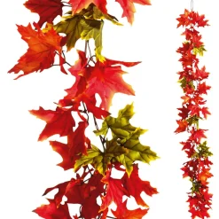 Decoración De Otoño|Guirnaldas Y Vides>DecoWoerner Guirnalda De Arce Roja - Verde 180 Cm rojo