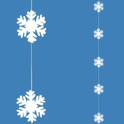 Decoración De Invierno>DecoWoerner Guirnalda De Copos De Nieve, Blanca, 180 Cm blanco