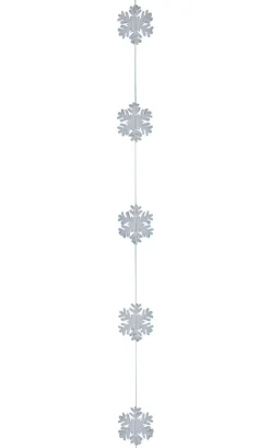 Decoración De Invierno>DecoWoerner Guirnalda De Copos De Nieve, Blanca, 180 Cm blanco