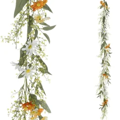 Decoración De Verano|Decoración De Primavera>DecoWoerner Guirnalda De Flores De Campo Artificiales Enredadera Artificial - Blanca 158 Cm naranja