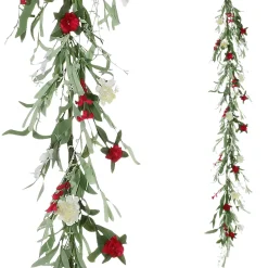 Decoración De Verano|Decoración De Primavera>DecoWoerner Guirnalda De Flores De Campo Artificiales Vid Roja Blanca 158 Cm rosa