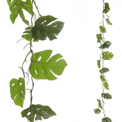 Decoración De Verano|Guirnaldas Y Vides>DecoWoerner Guirnalda De Plantas Artificiales Filodendro 140 Cm verde