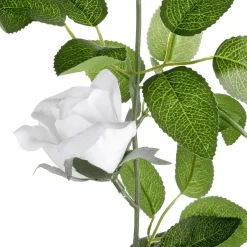 Decoración Temática|Guirnaldas Y Vides>DecoWoerner Guirnalda De Rosas Artificial 180 Cm, Color blanco