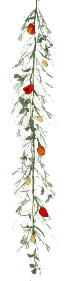 Decoración De Primavera|Guirnaldas Y Vides>DecoWoerner Guirnalda De Tulipanes Artificiales Enredadera Artificial 158 Cm rojo