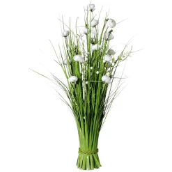 Decoración De Primavera|Hierba Decorativa>DecoWoerner Haz De Gas Artificial Con Flores Blancas De 70 Cm verde