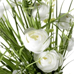 Decoración De Primavera|Hierba Decorativa>DecoWoerner Haz De Gas Artificial Con Flores Blancas De 70 Cm verde