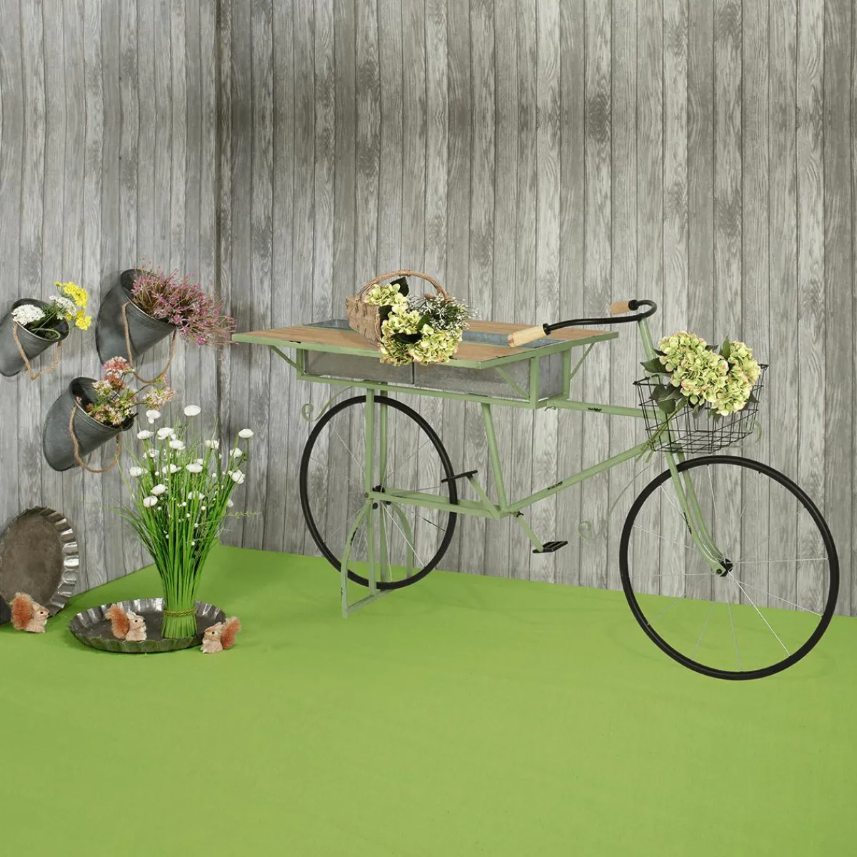 Decoración De Primavera|Hierba Decorativa>DecoWoerner Haz De Gas Artificial Con Flores Blancas De 70 Cm verde