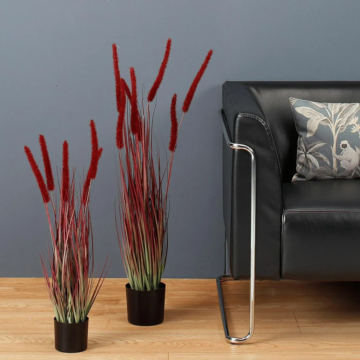 Hierba Decorativa>DecoWoerner Hierba De Caña Artificial En La Maceta Altura 90 Cm rojo