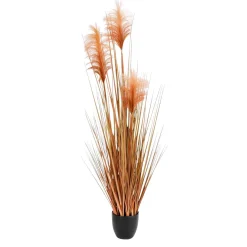 Decoración De Otoño|Decoración De Verano>DecoWoerner Hierba De La Pampa Decorativa De Color En Maceta Negra 117 Cm naranja