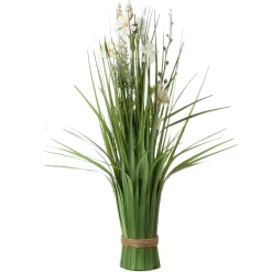 Hierba Decorativa>DecoWoerner Hierbas Artificiales Con Flores De Prado, Blancas Y Moradas blanco