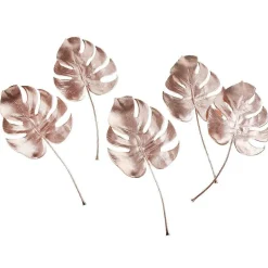 Decoración Dispersa|Hojas>DecoWoerner Hojas De Monstera Artificiales Palo 37 Cm 5 Piezas rosa