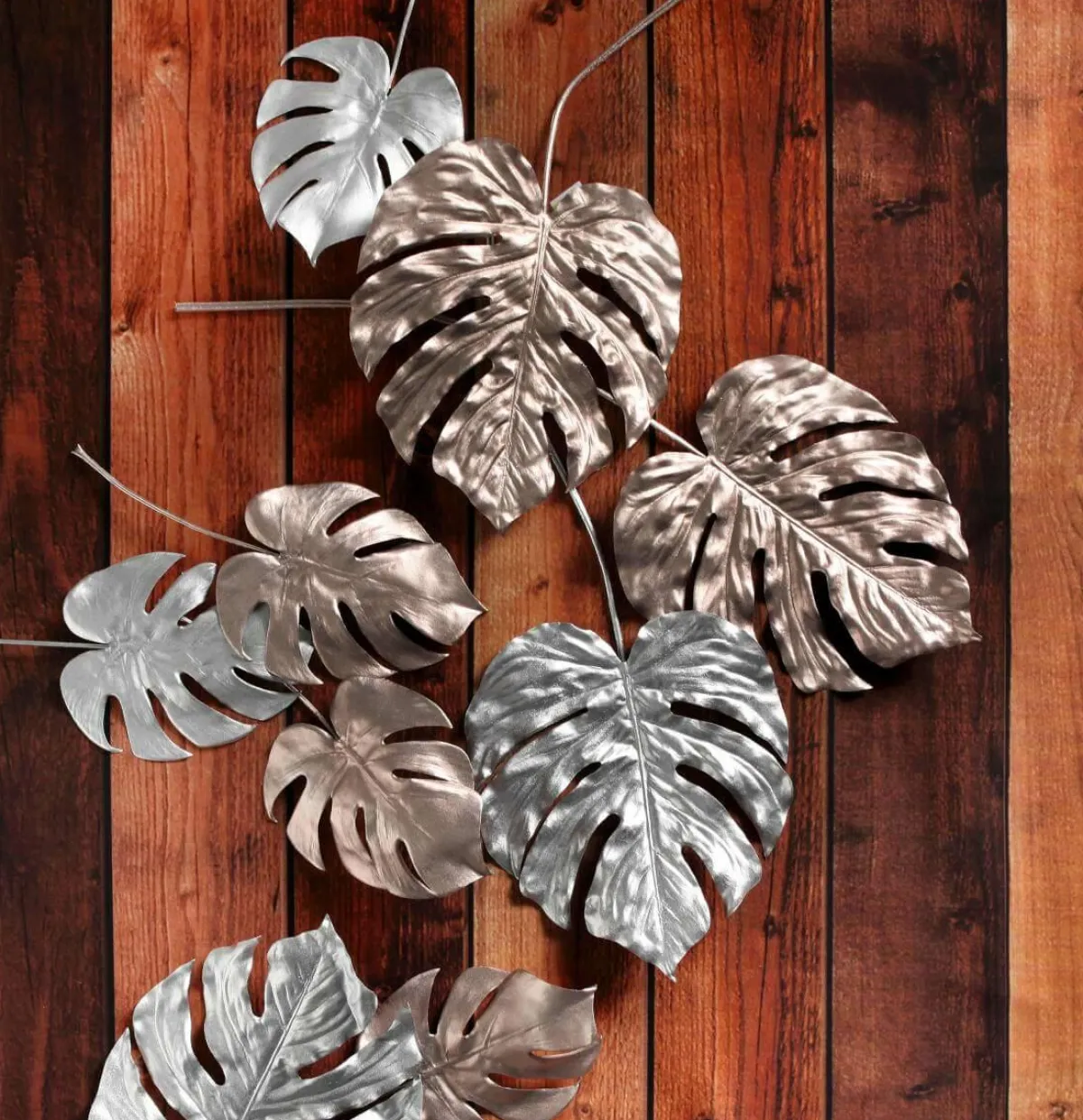 Decoración Dispersa|Hojas>DecoWoerner Hojas De Monstera Artificiales Palo 37 Cm 5 Piezas rosa