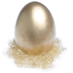 Decoración De Pascua>DecoWoerner Huevo De Pascua Decorativo Metalizado En Dorado, 18 Cm oro