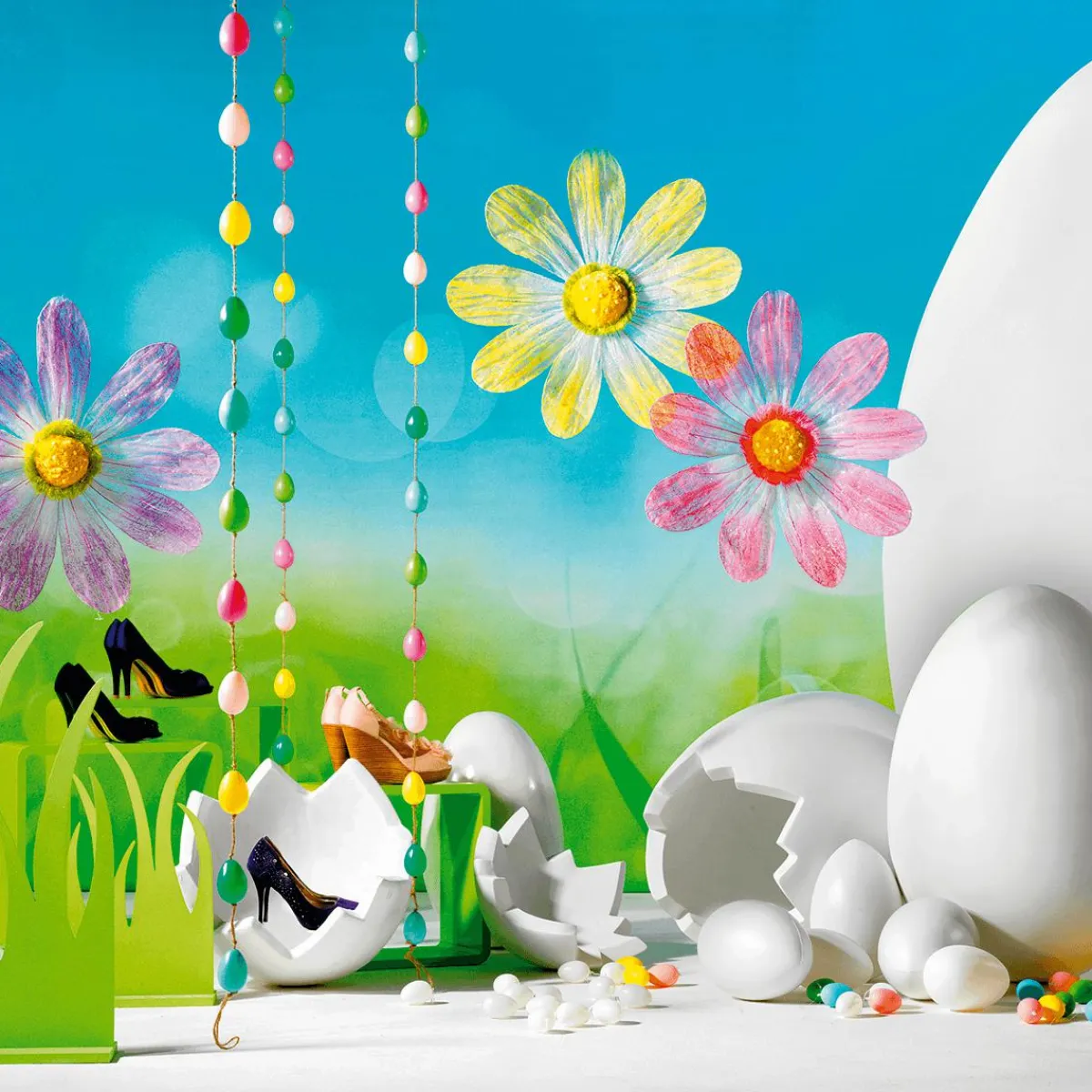 Decoración De Pascua>DecoWoerner Huevo De Pascua Decorativo, Longitud 70 Cm blanco