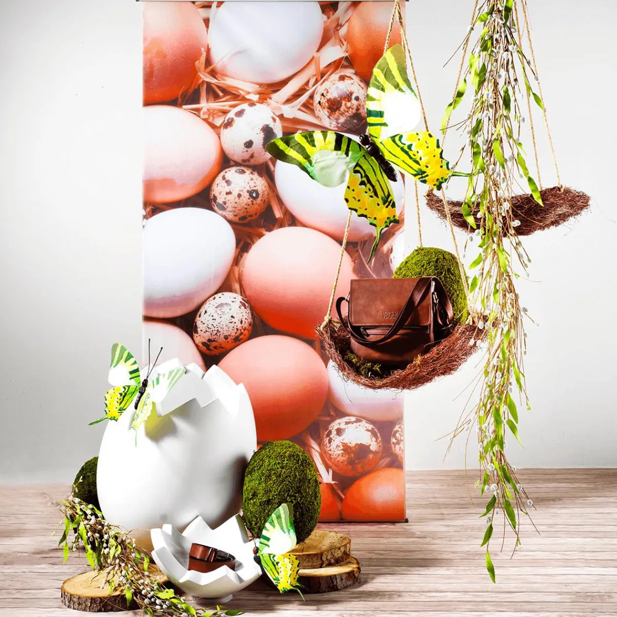 Decoración De Pascua>DecoWoerner Huevo De Pascua Decorativo, Longitud 70 Cm blanco