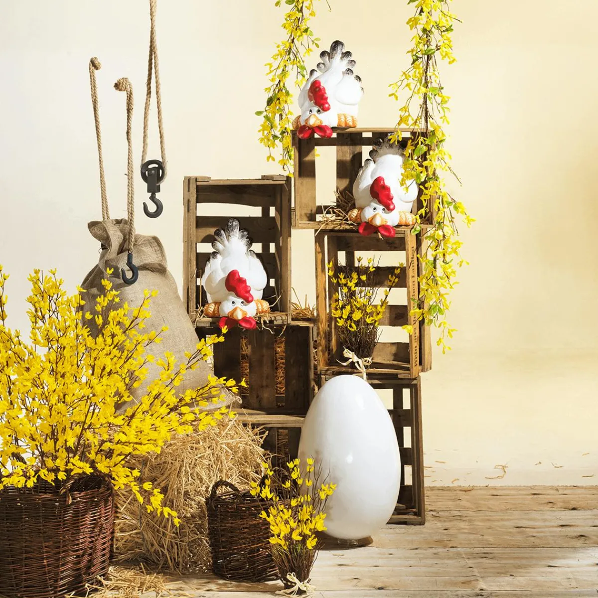 Decoración De Pascua>DecoWoerner Huevo De Pascua Enorme , 50 Cm blanco